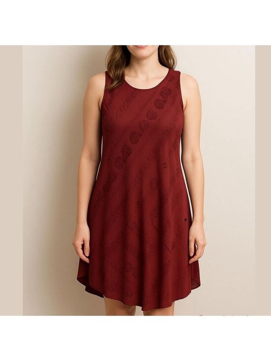 leopards and roses Dresses & Skirts - LEOPARDS AND ROSES tunic dress sleeveless lightweight rayon burgundy tribal 2X